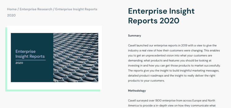 Cavell Enterprise Insight Report 2020